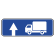 Дорожный знак 6.15.1 «Направление движения для грузовых автомобилей» (металл 0,8 мм, III типоразмер: 450х1350 мм, С/О пленка: тип А инженерная)